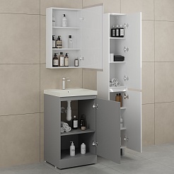 Style Line Тумба с кварцевой раковиной жасмин Батлер 50 серая Люкс антискрейтч Plus – фотография-7